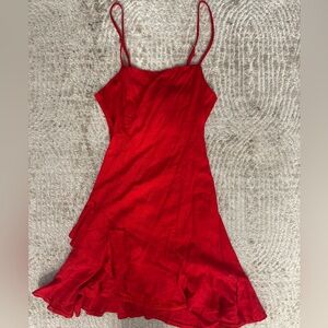 Red Ruffle Mini Dress